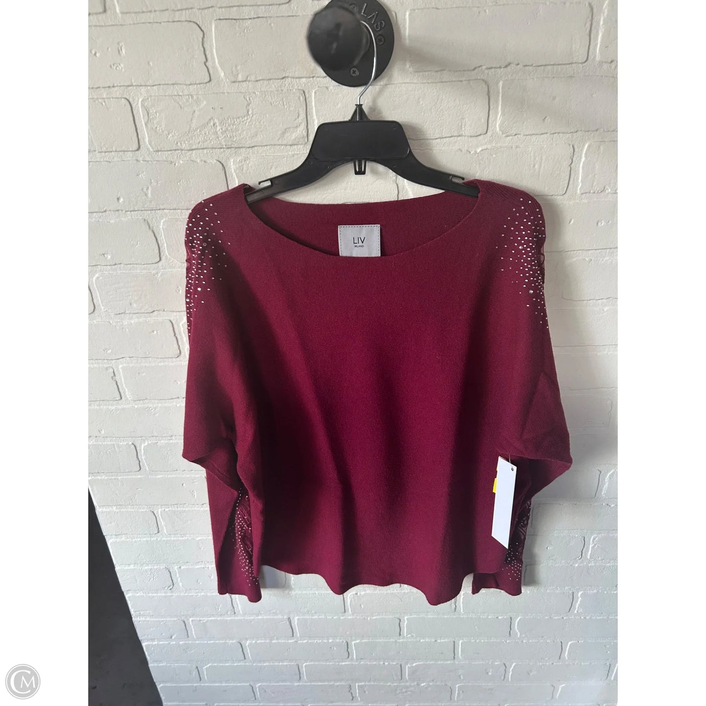 Sweater Cardigan By Clothes Mentor In Red, Size: L
