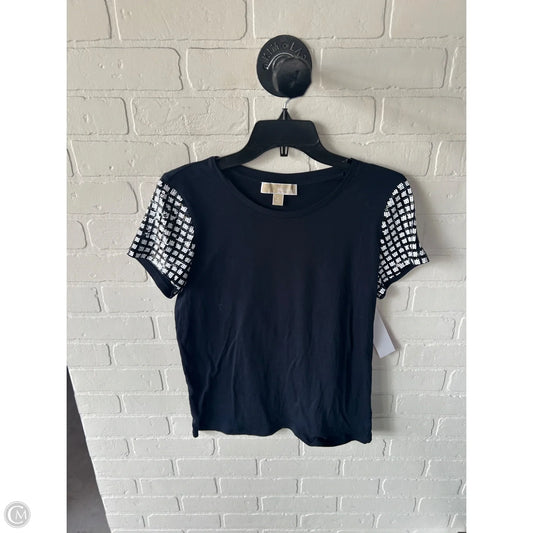 Top Short Sleeve By Michael By Michael Kors In Blue & White, Size: L