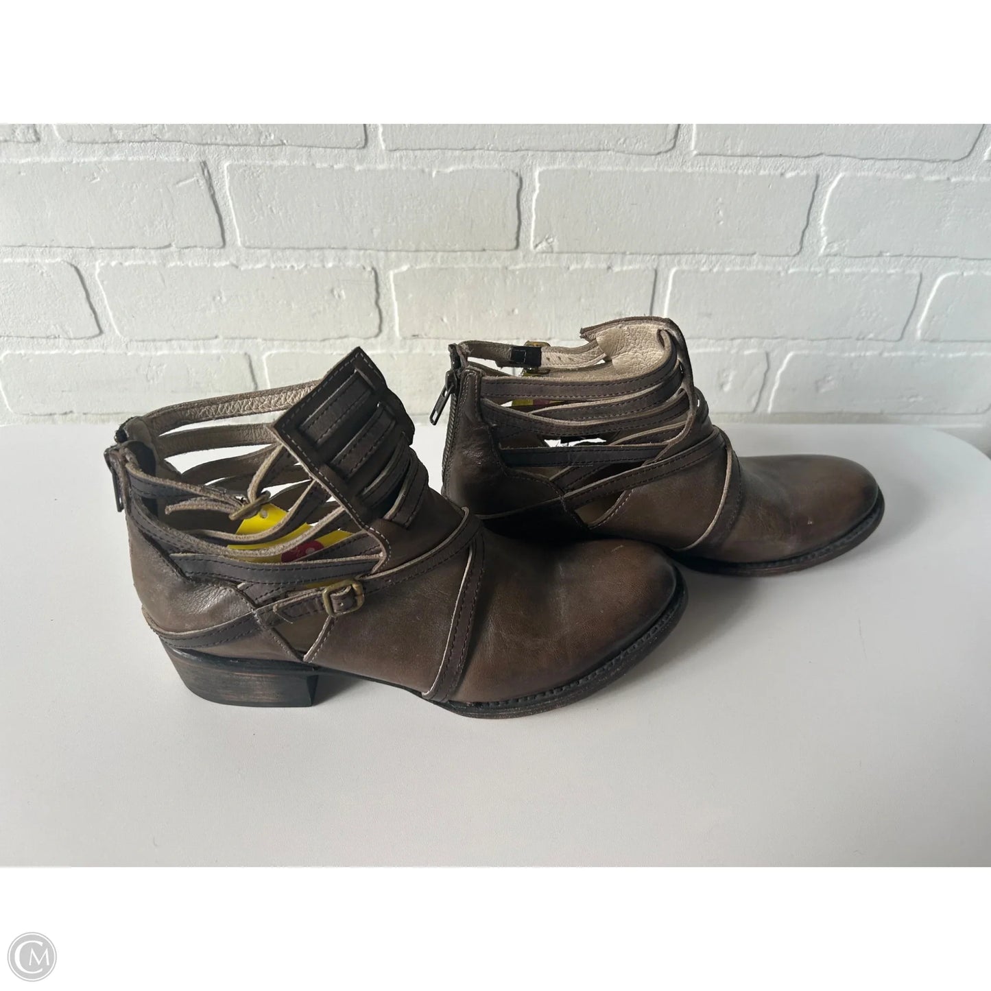 Boots Ankle Heels By Freebird In Brown, Size: 8