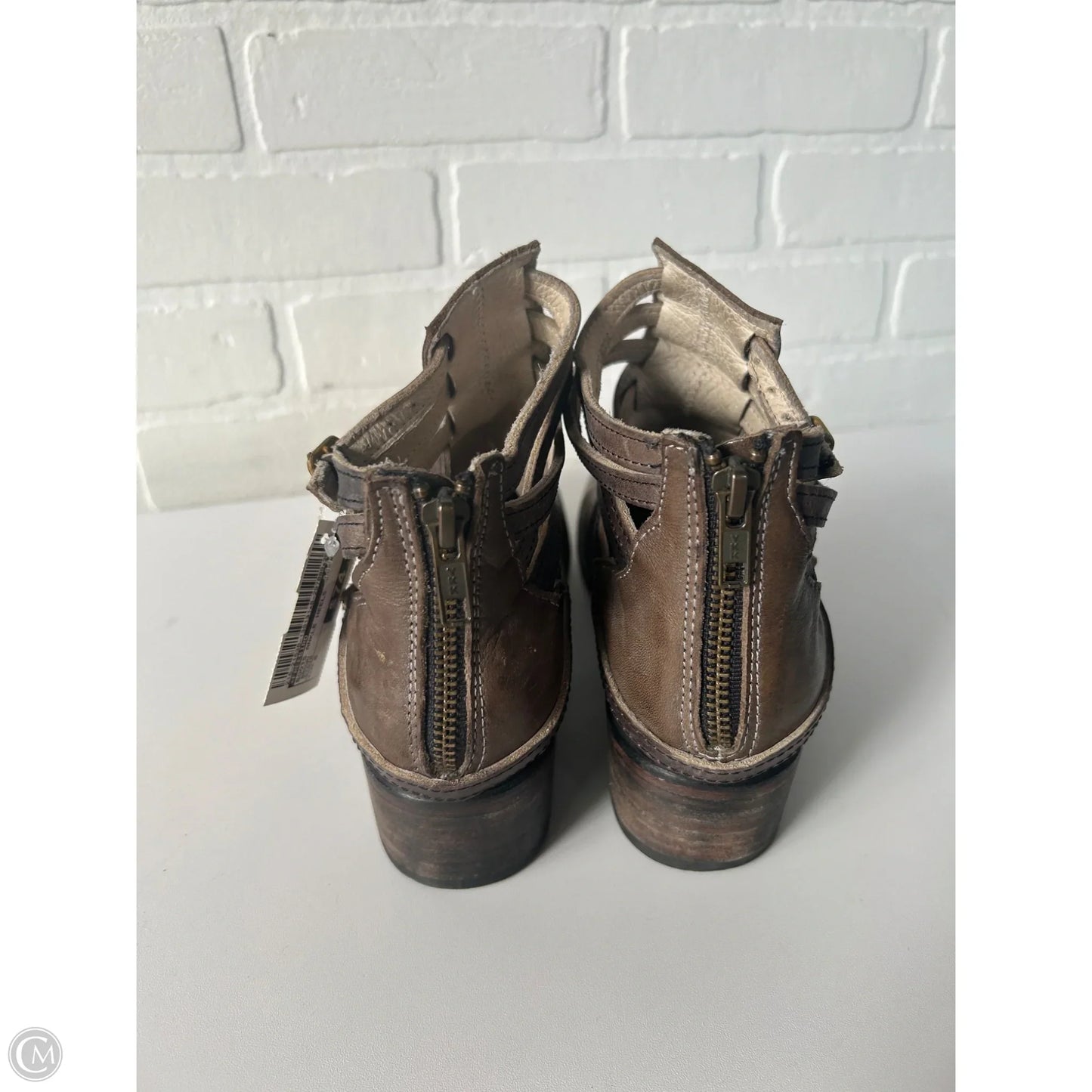 Boots Ankle Heels By Freebird In Brown, Size: 8