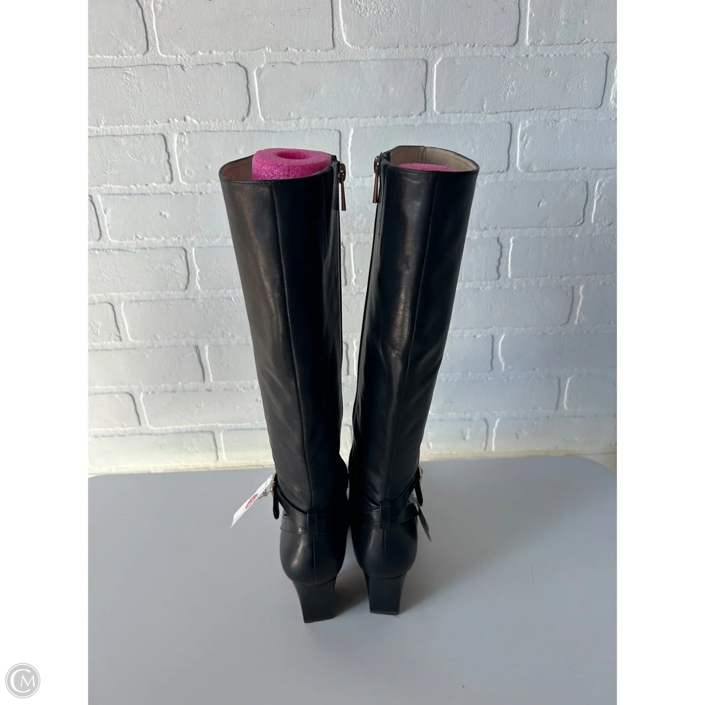 Boots Knee Heels By Clothes Mentor In Black, Size: 7