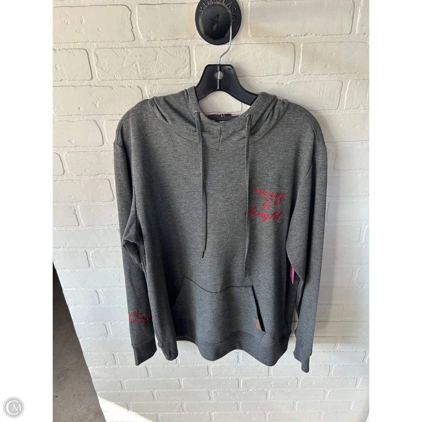 Sweatshirt Hoodie By Maurices In Grey, Size: L