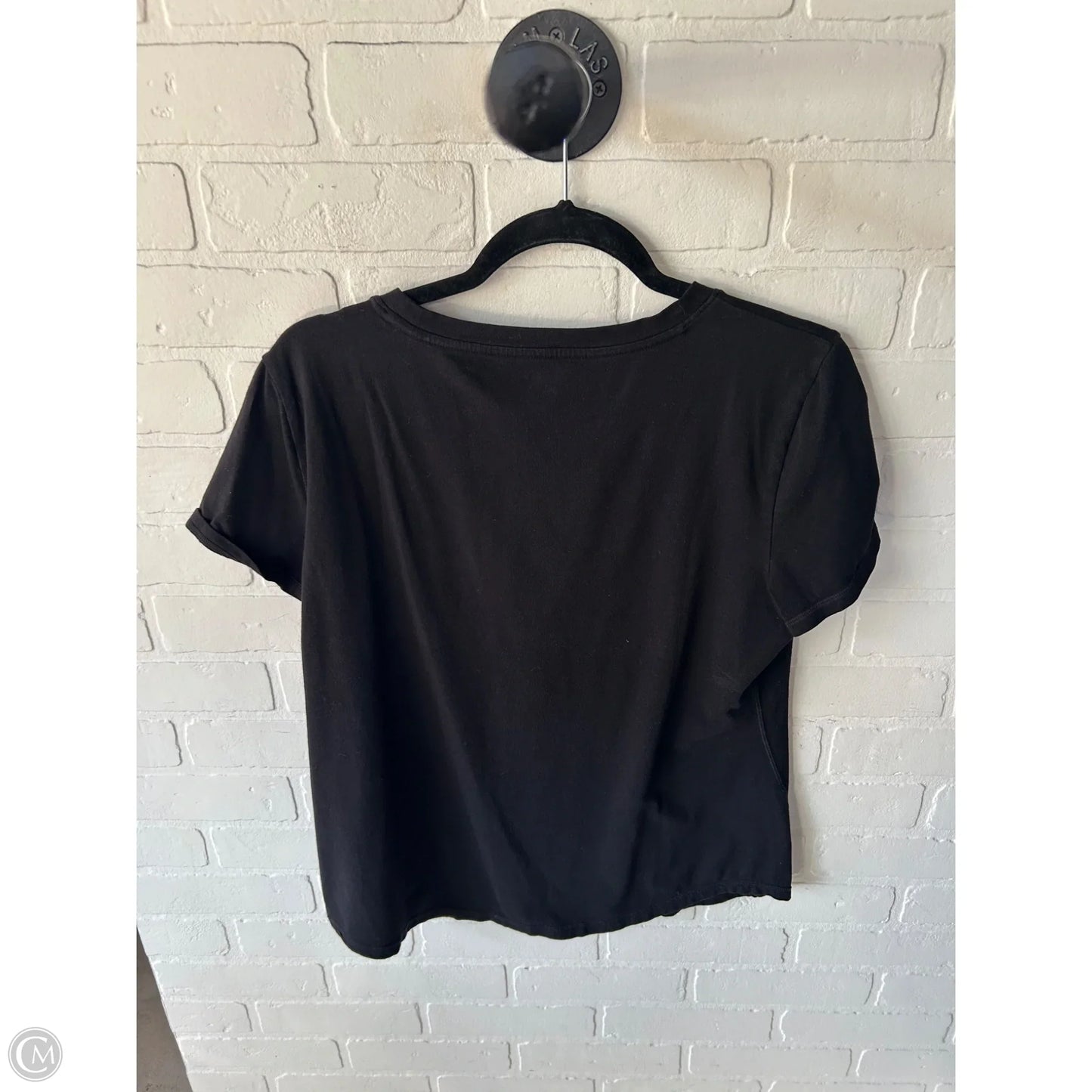 Top Short Sleeve Basic By Talbots In Black, Size: L