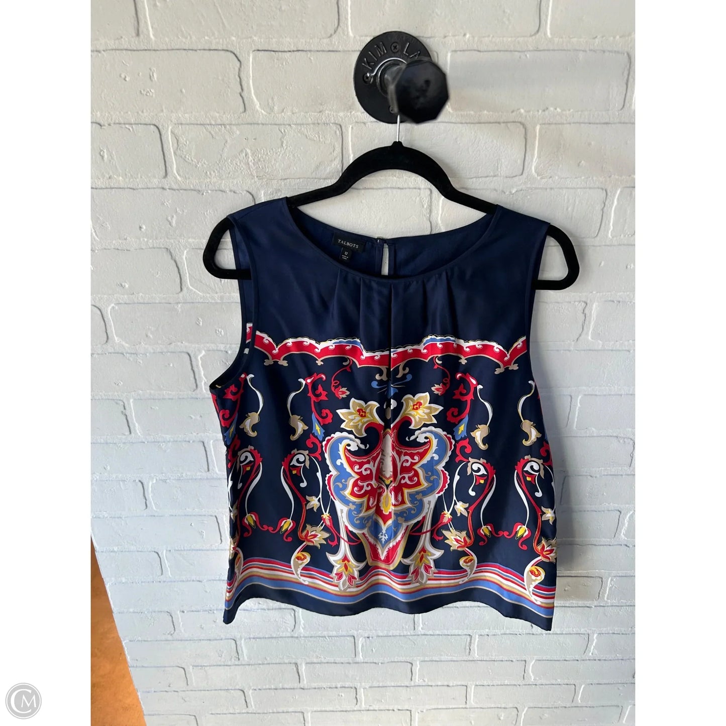 Top Sleeveless By Talbots In Blue & Red, Size: L