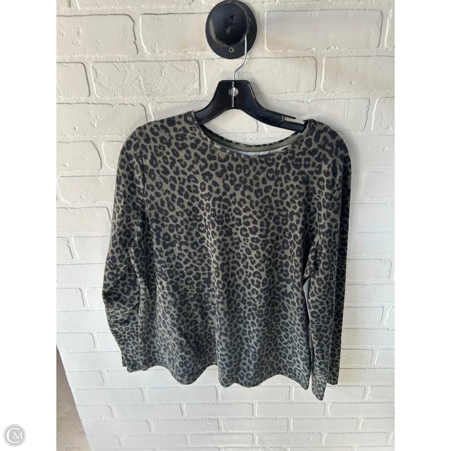 Top Long Sleeve Basic By Talbots In Black & Green, Size: Xlp