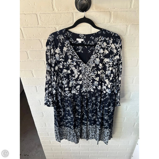 Dress Casual Midi By J. Jill In Blue & White, Size: Xl