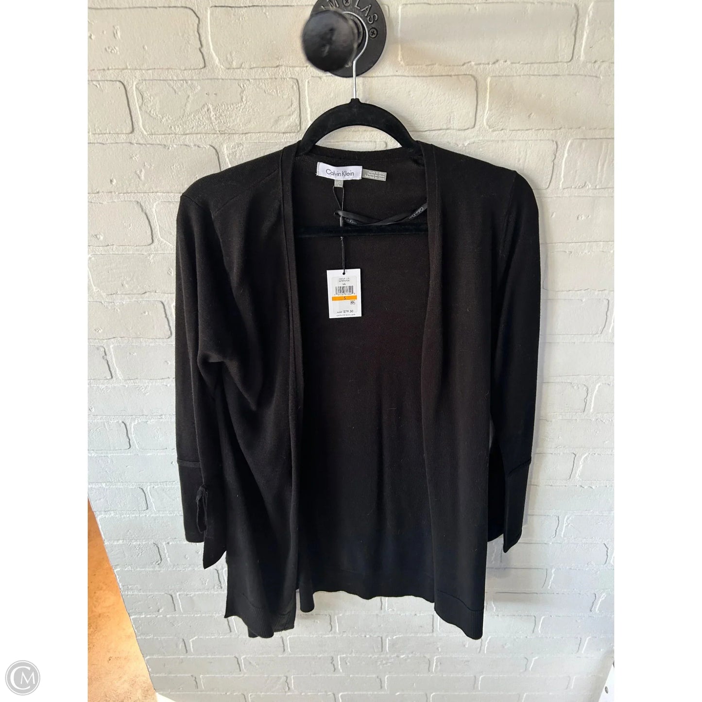 Sweater Cardigan By Calvin Klein In Black, Size: S