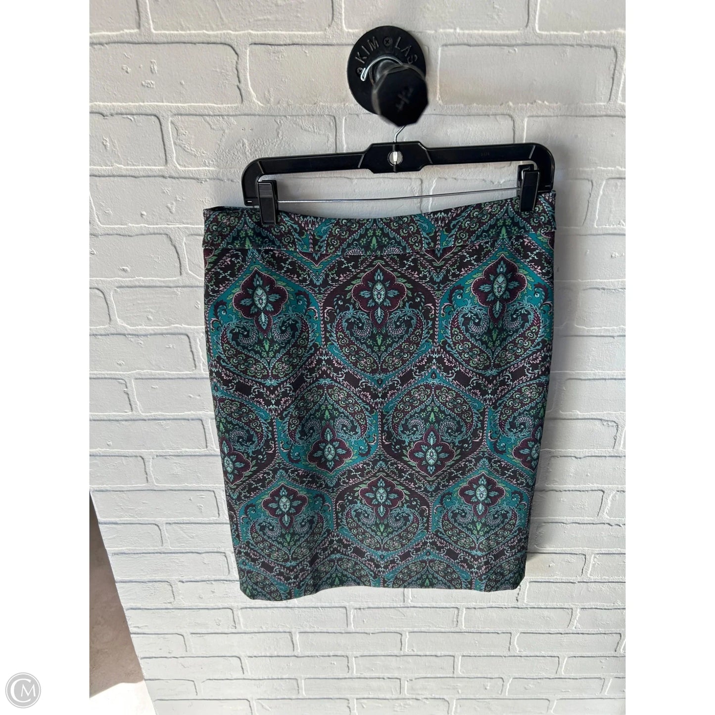 Skirt Midi By Talbots In Blue & Brown, Size: 8