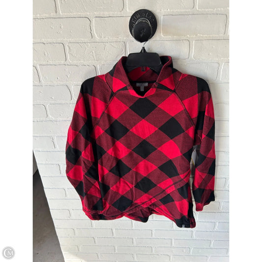 Top Long Sleeve By Talbots In Black & Red, Size: L