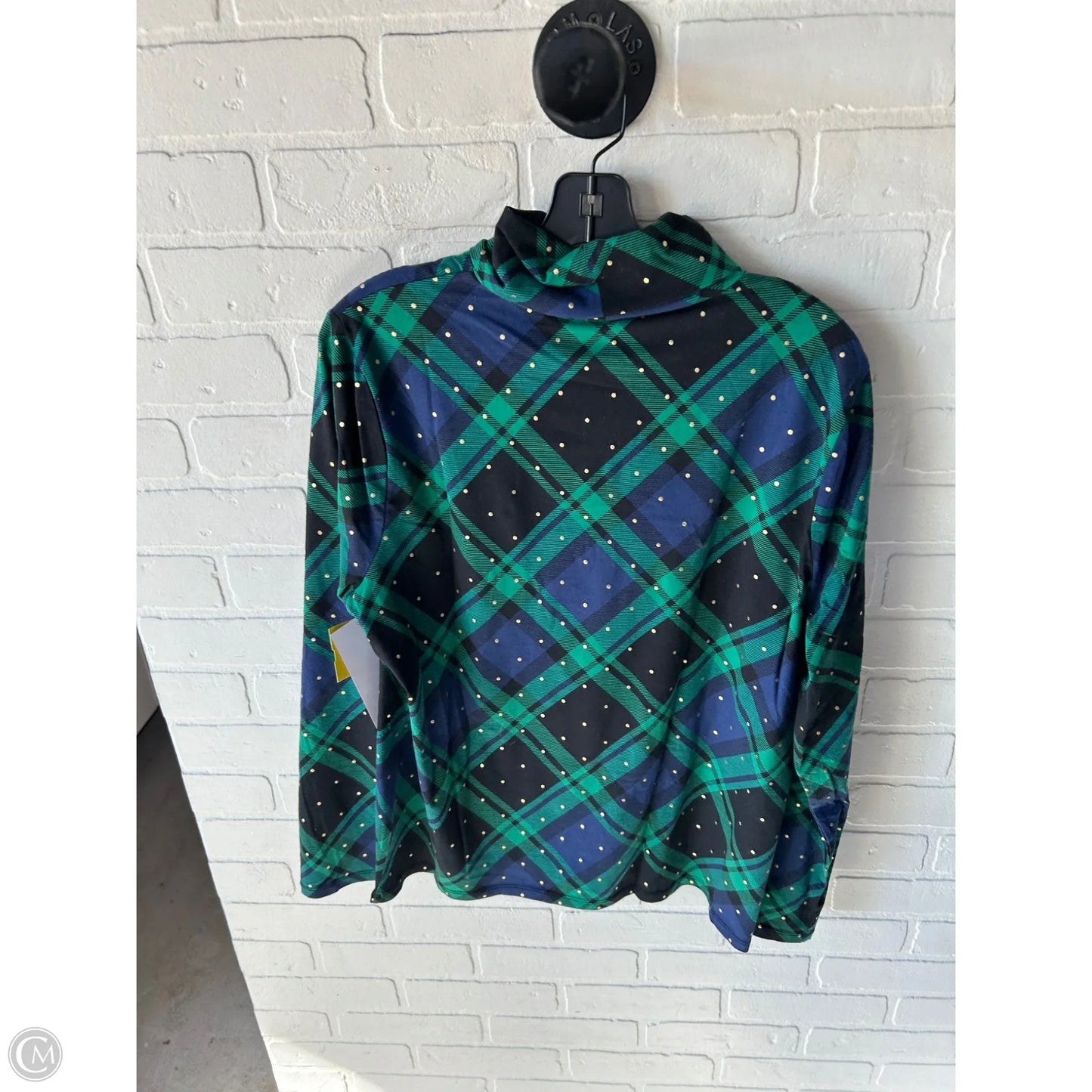 Top Long Sleeve By Talbots In Blue & Green, Size: Xl