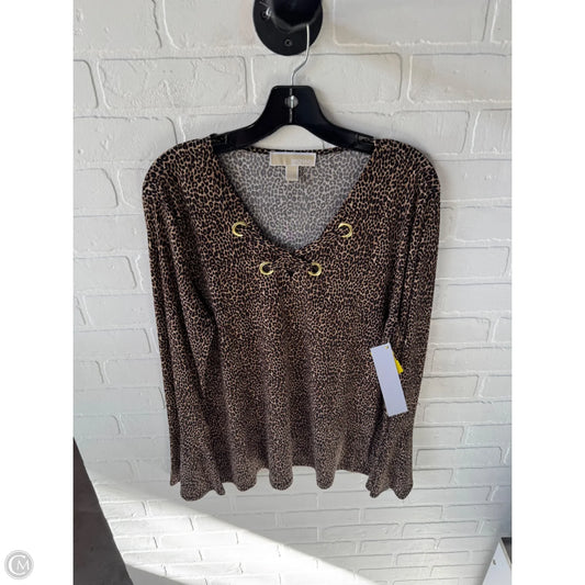 Top Long Sleeve By Michael By Michael Kors In Black & Brown, Size: Xl