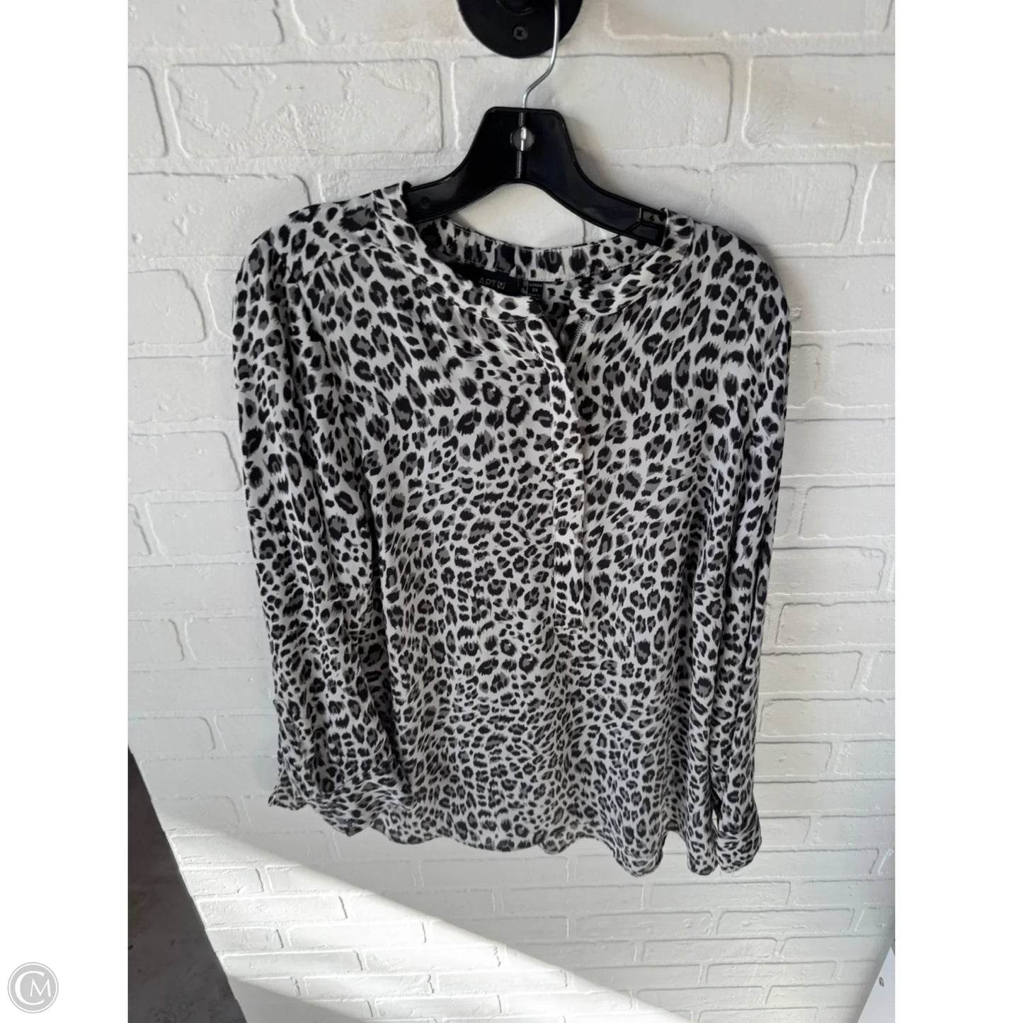 Top Long Sleeve By Apt 9 In Black & Grey, Size: Xl