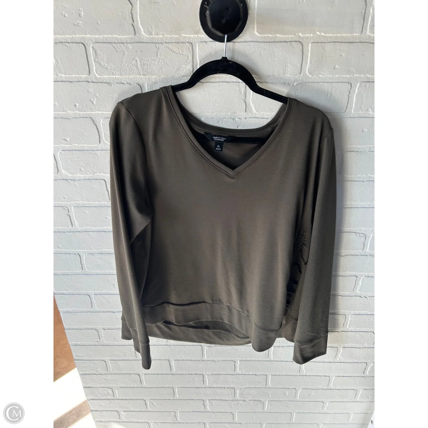 Top Long Sleeve By Simply Vera In Green, Size: Xl