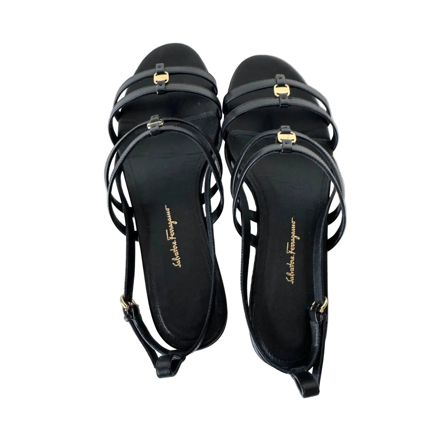 Sandals Luxury Designer By Ferragamo In Black, Size: 8.5