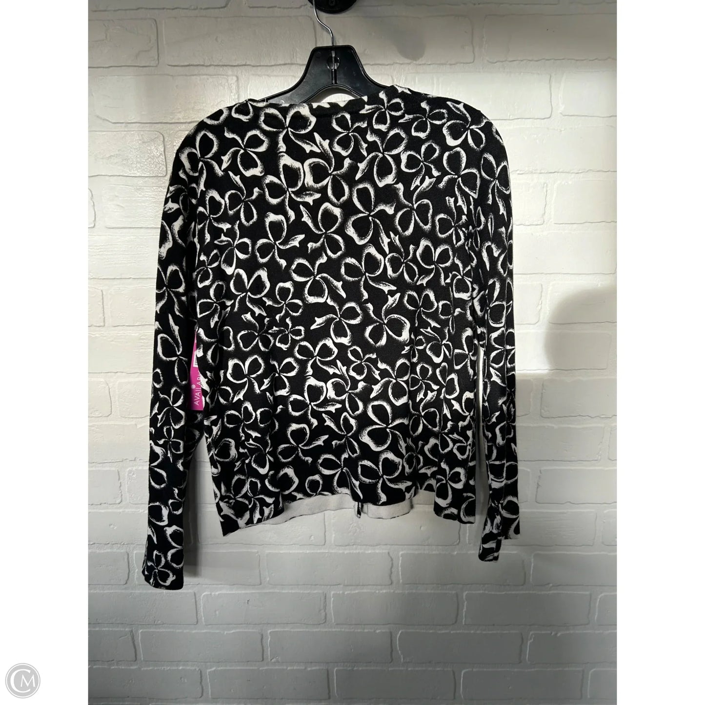 Sweater Cardigan By Charter Club In Black & White, Size: Mp