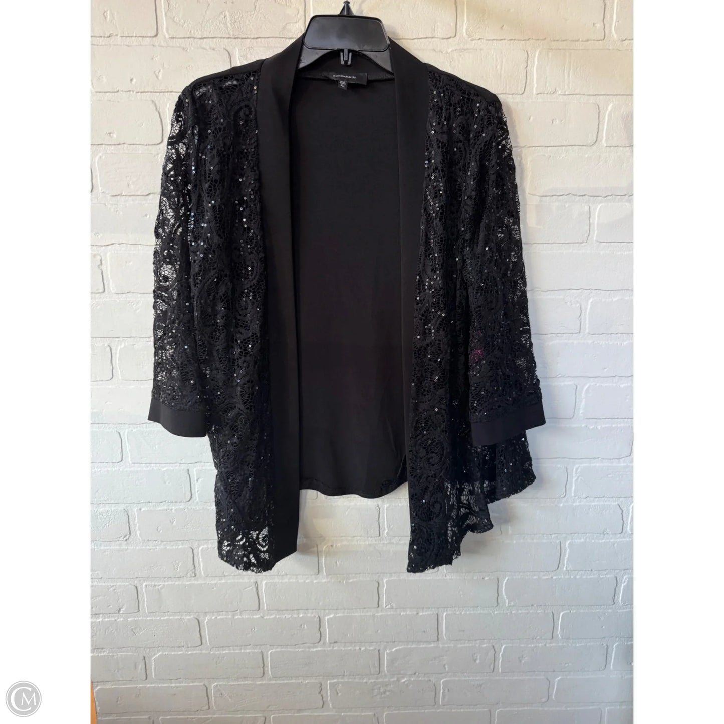 Cardigan By R And M Richards In Black, Size: Xl