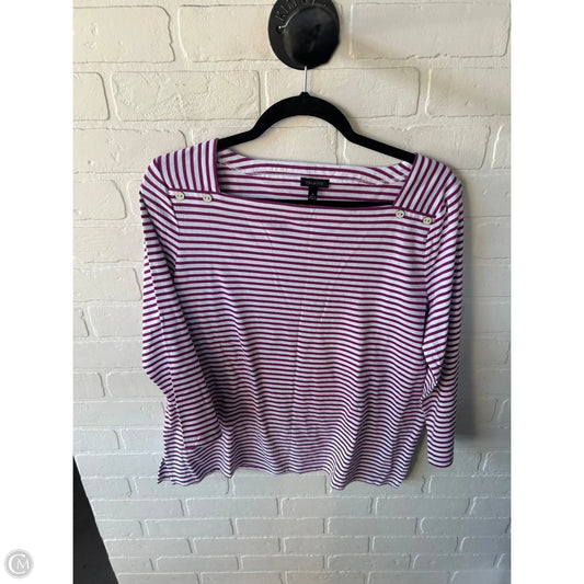 Top Long Sleeve By Talbots In Purple & White, Size: M