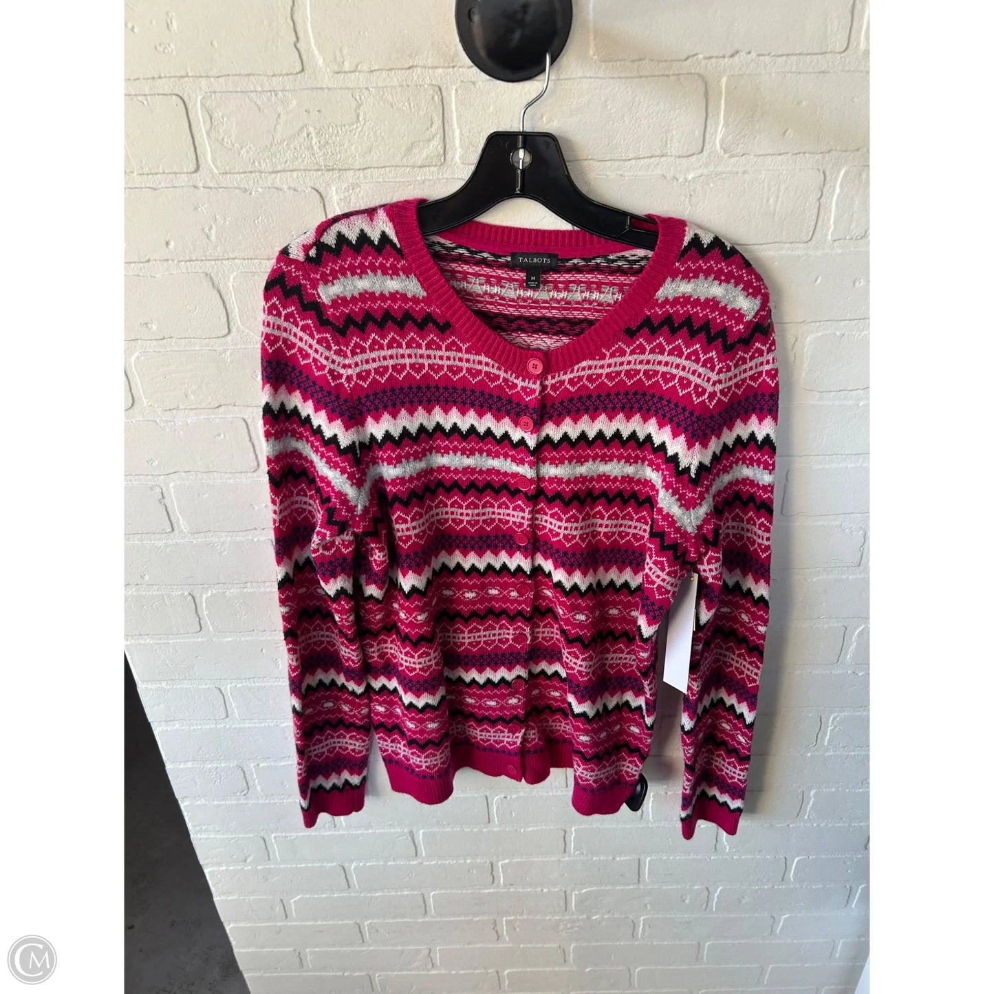 Sweater Cardigan By Talbots In Pink, Size: M