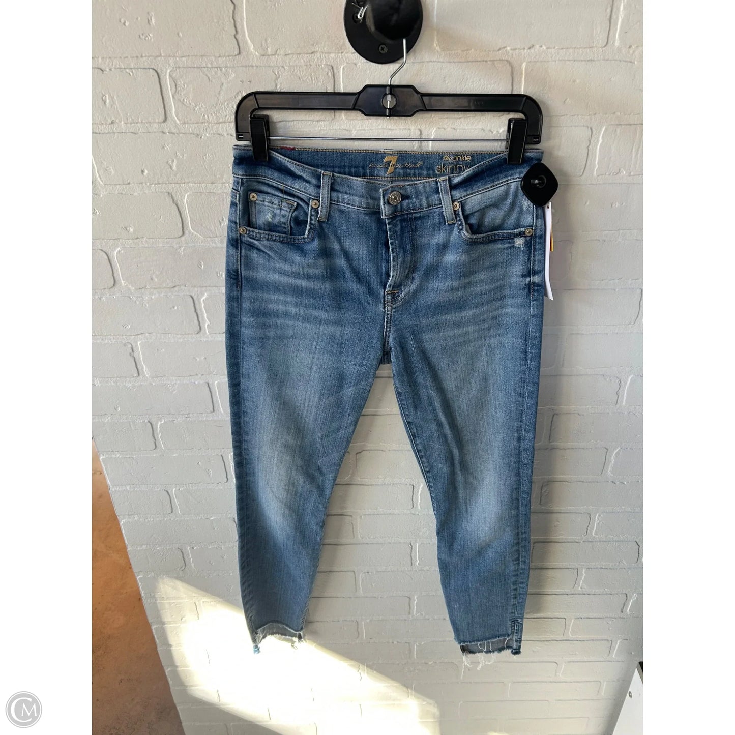 Jeans Skinny By 7 For All Mankind In Blue Denim, Size: 4