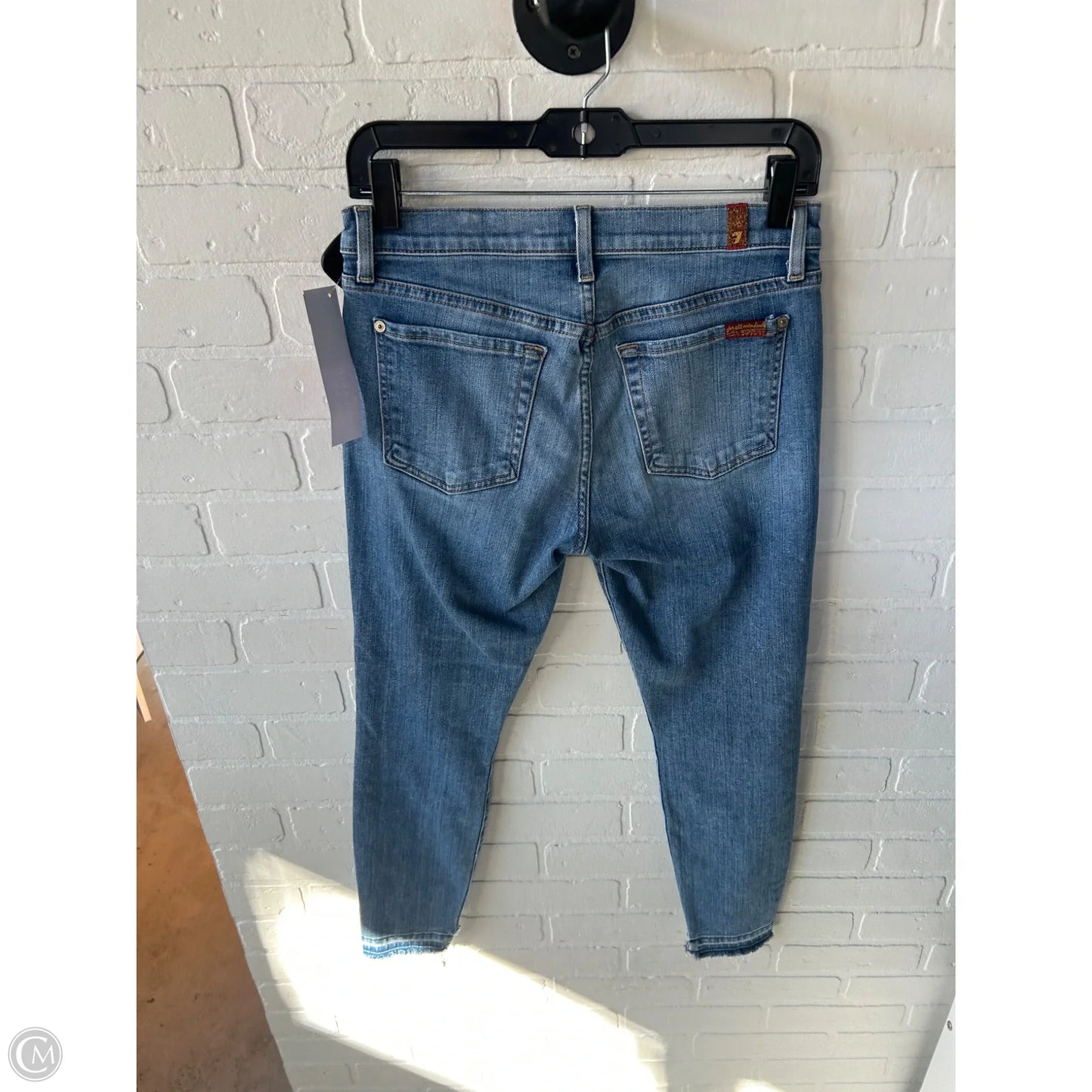 Jeans Skinny By 7 For All Mankind In Blue Denim, Size: 4