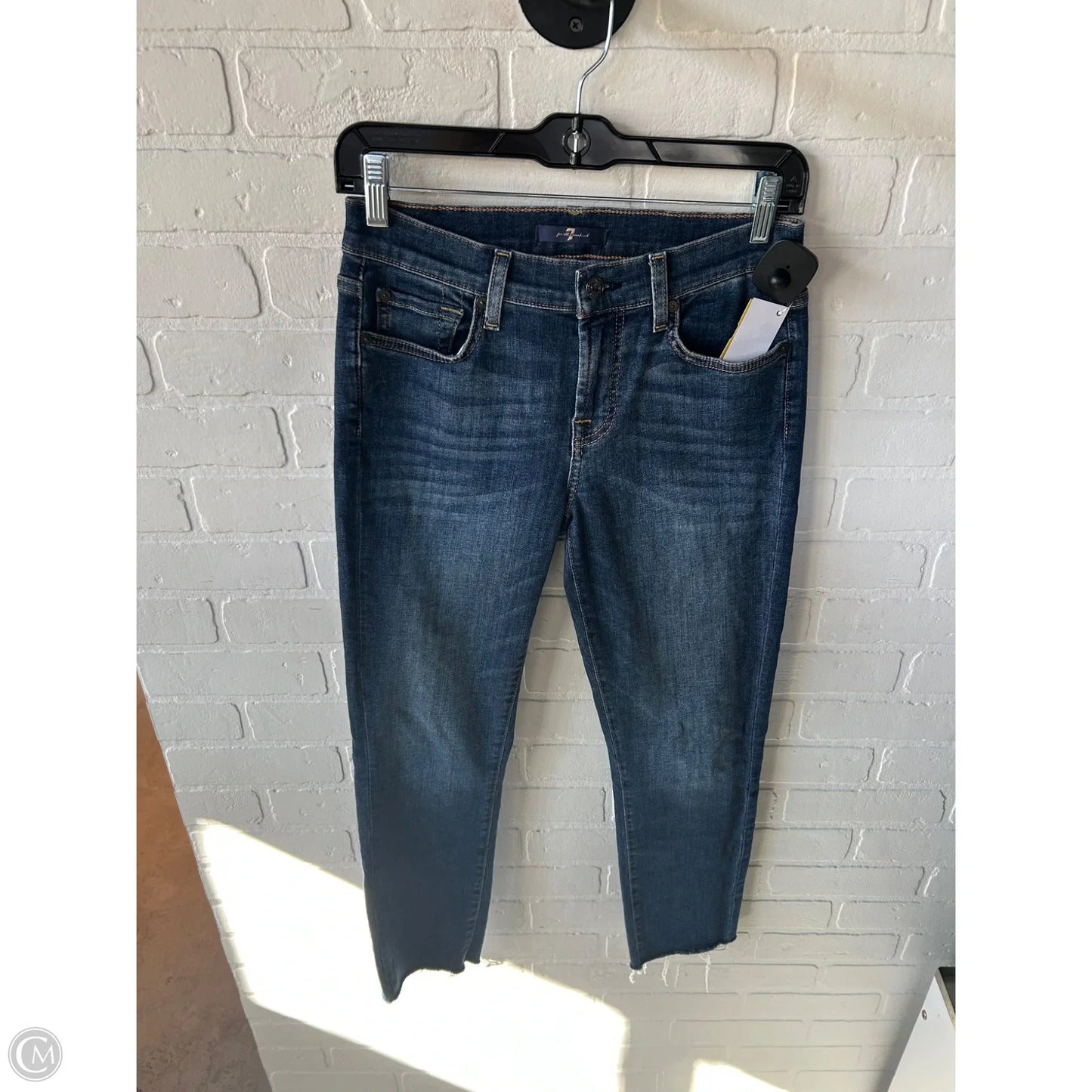 Jeans Skinny By 7 For All Mankind In Blue Denim, Size: 2