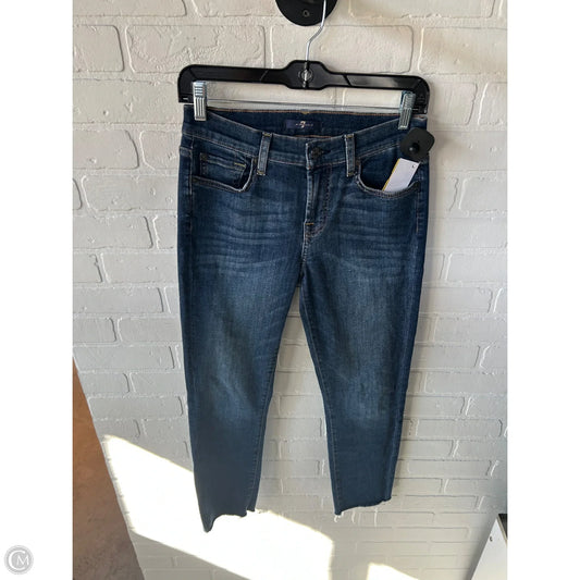 Jeans Skinny By 7 For All Mankind In Blue Denim, Size: 2