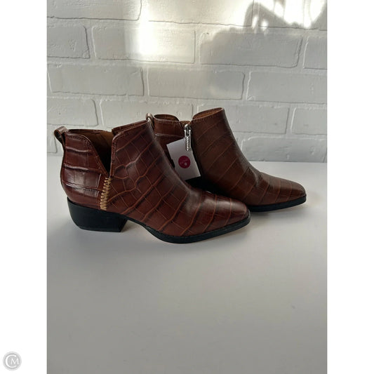 Boots Ankle Heels By Franco Sarto In Brown, Size: 5.5