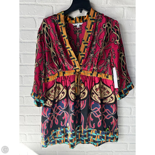 Top 3/4 Sleeve By Cabi In Black & Red, Size: L