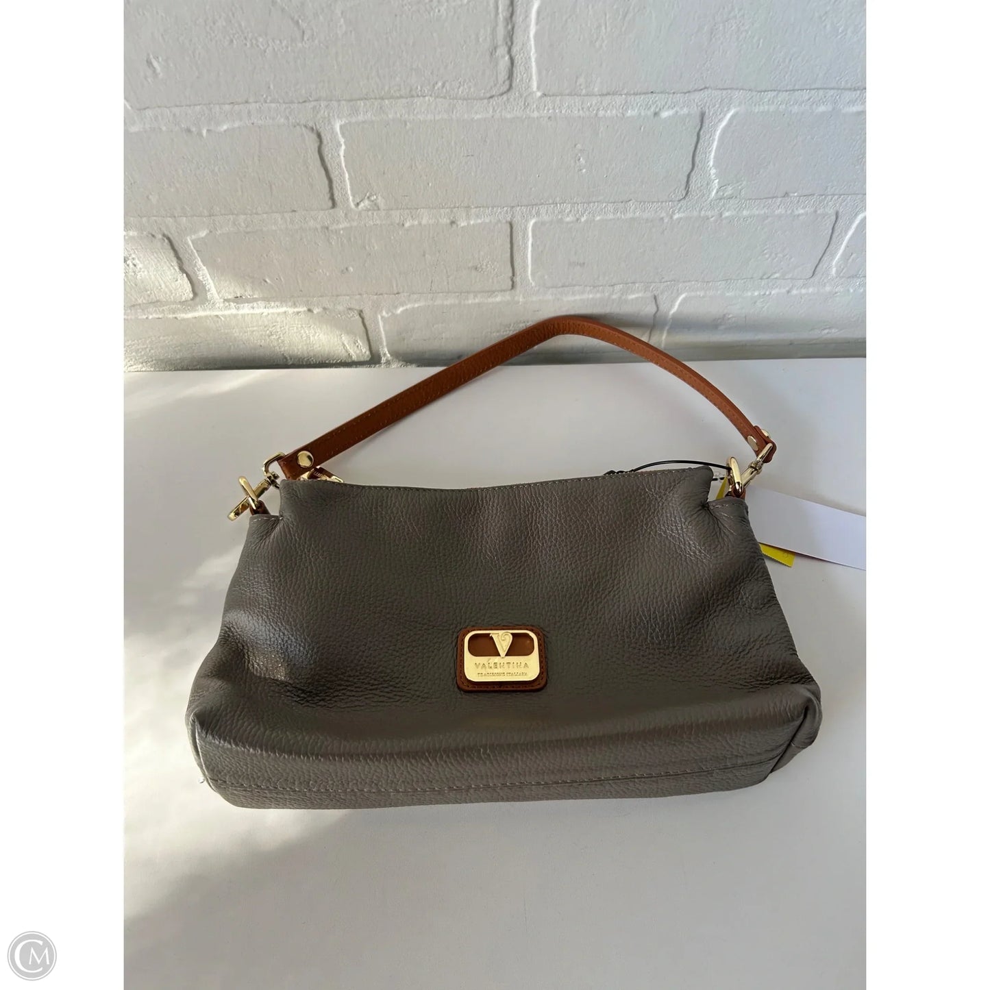 Handbag Leather By Valentina, Size: Small