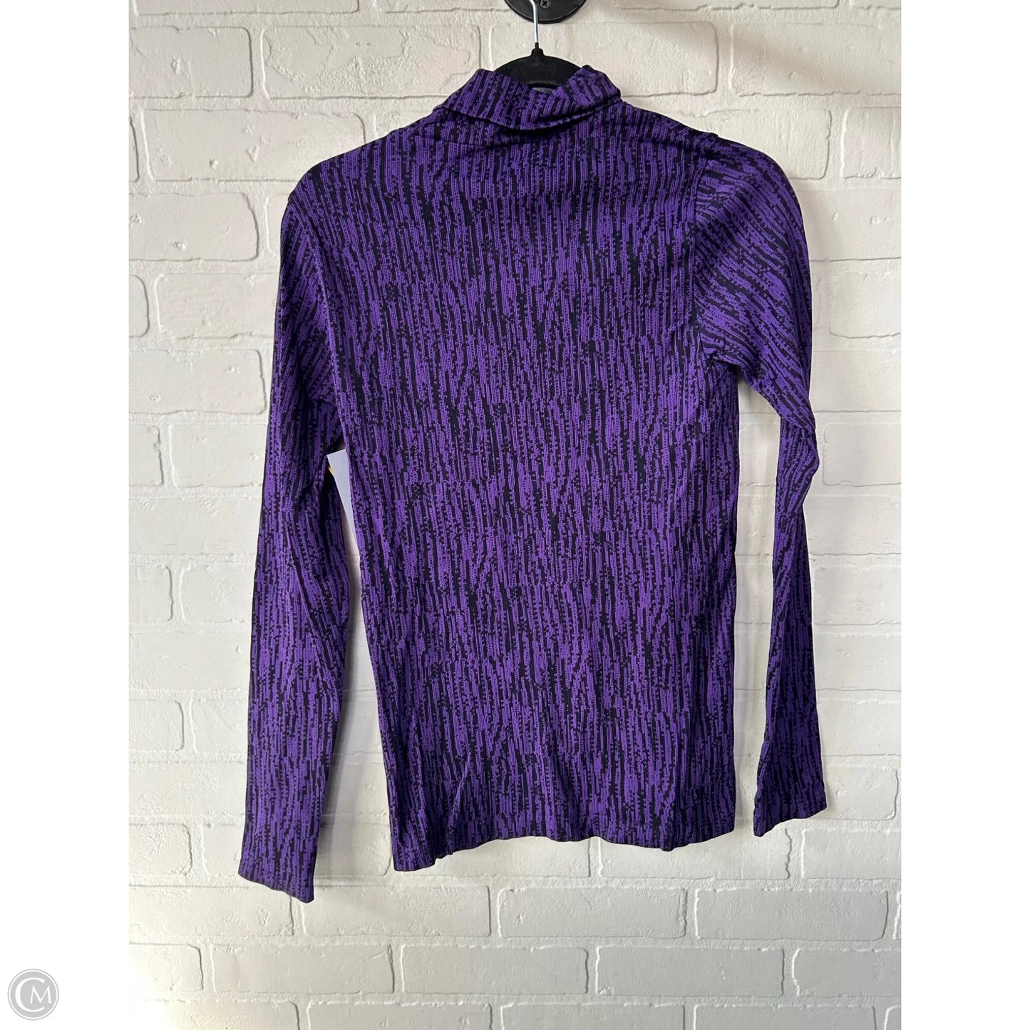 Athletic Top Long Sleeve Collar By Athleta In Black & Purple, Size: S
