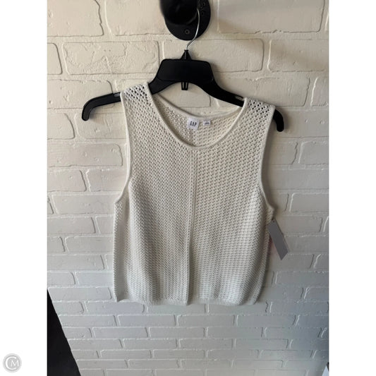 Vest Sweater By Gap In White, Size: L