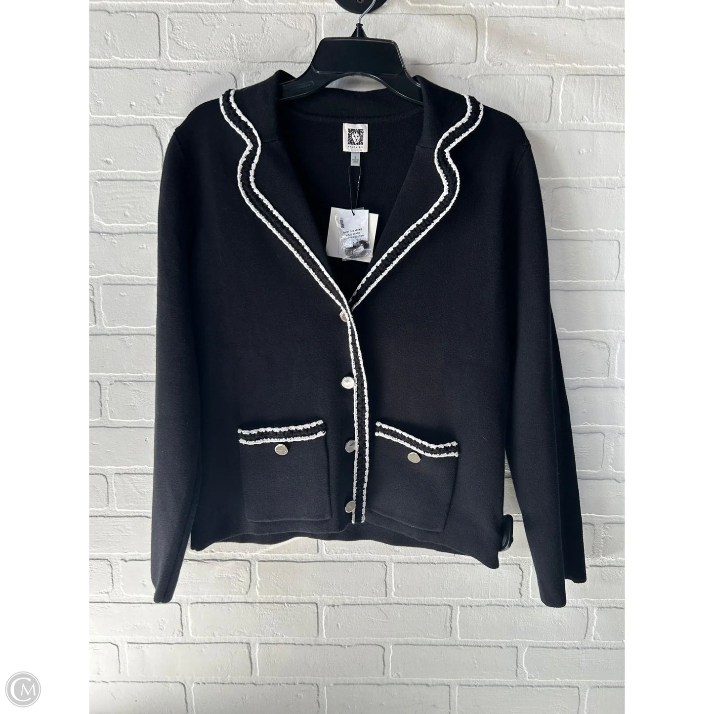 Blazer By Anne Klein In Black & White, Size: S