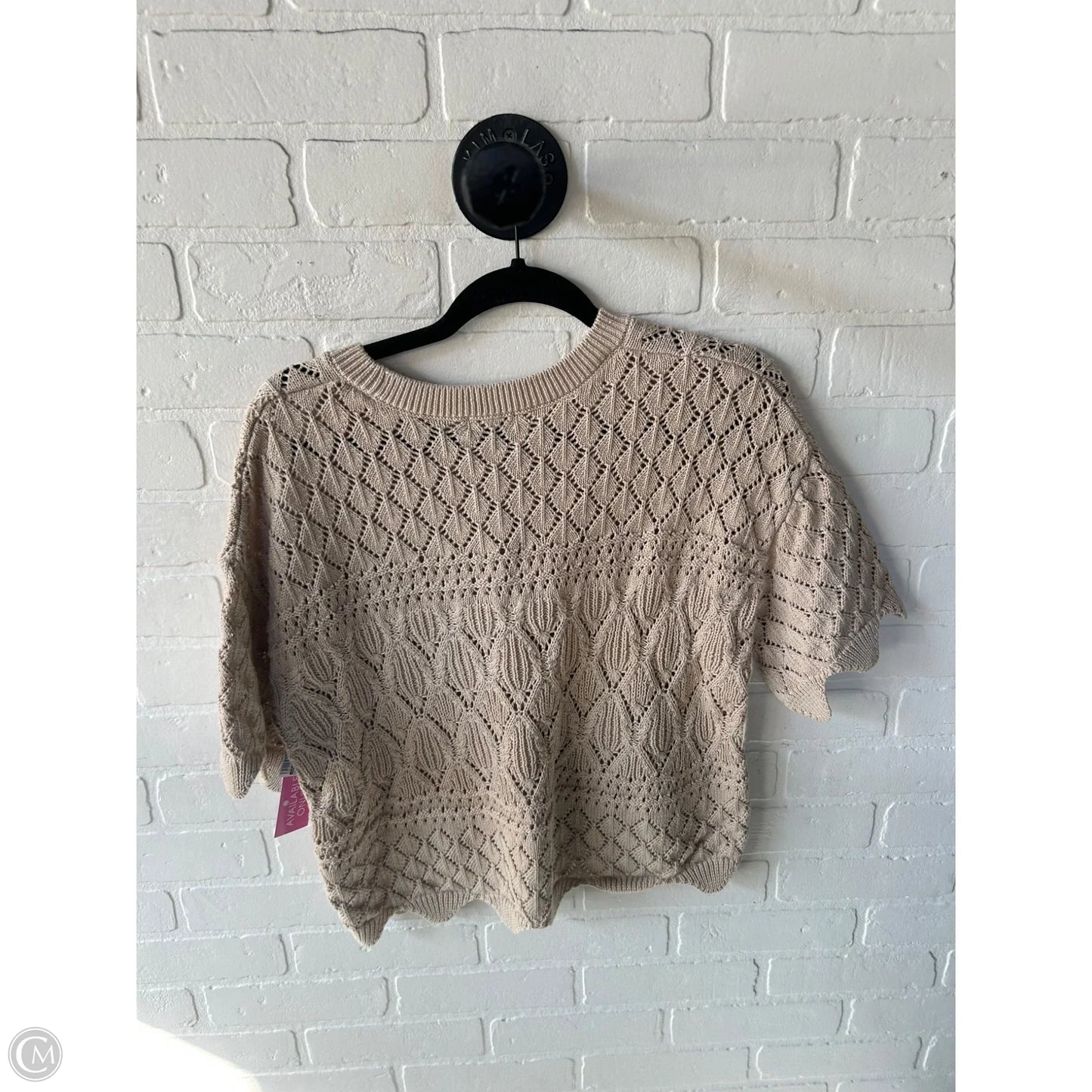 Sweater Short Sleeve By Splendid In Tan, Size: M