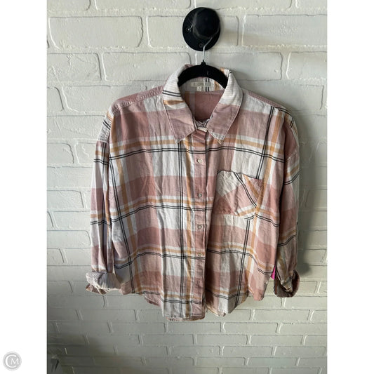 Top Long Sleeve By Z Supply In Cream & Pink, Size: M