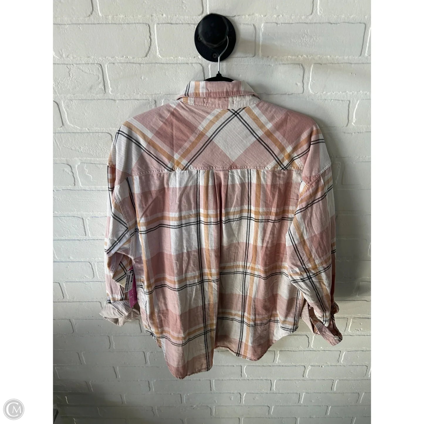 Top Long Sleeve By Z Supply In Cream & Pink, Size: M