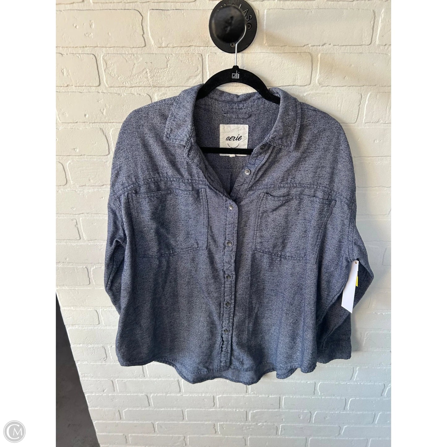 Top Long Sleeve By Aerie In Blue, Size: S
