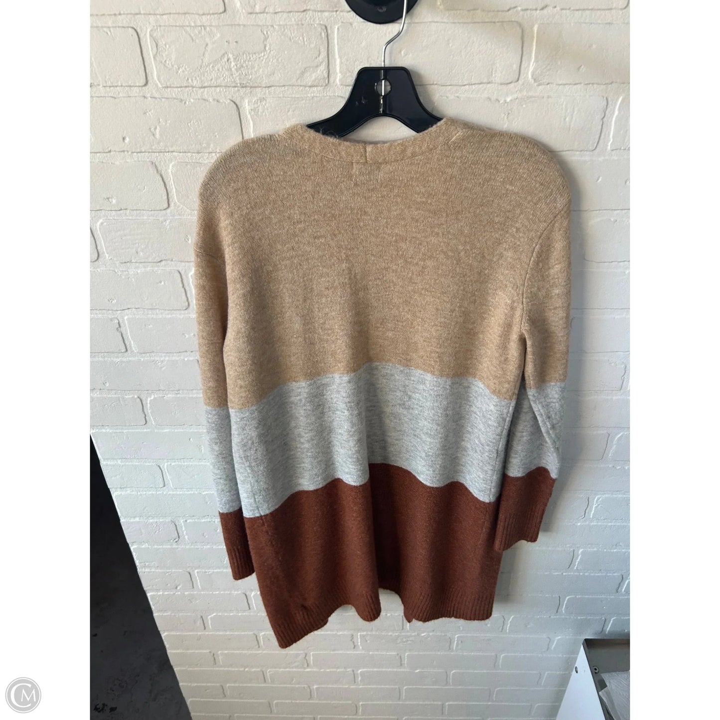 Sweater Cardigan By A New Day In Brown & Tan, Size: Xs