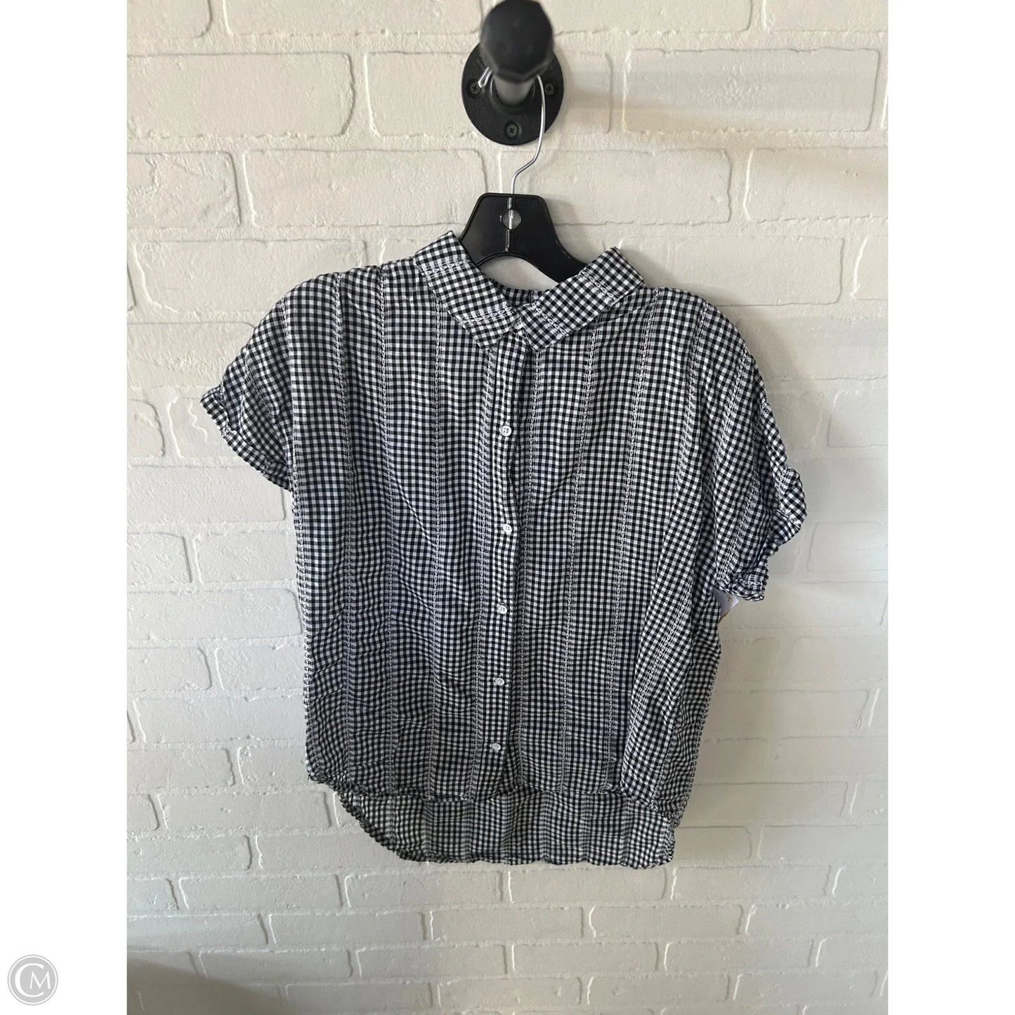 Top Short Sleeve By Cloth & Stone In Black & White, Size: S