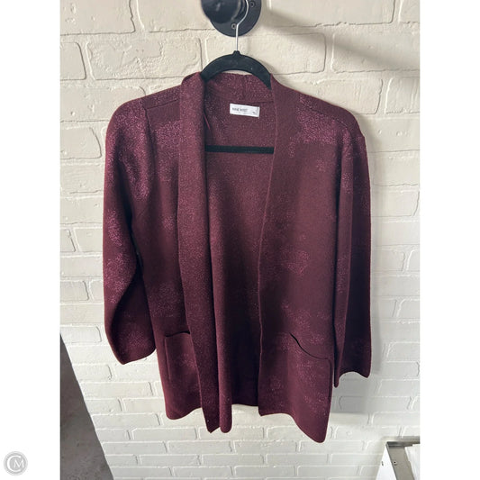 Sweater Cardigan By Nine West In Red, Size: L