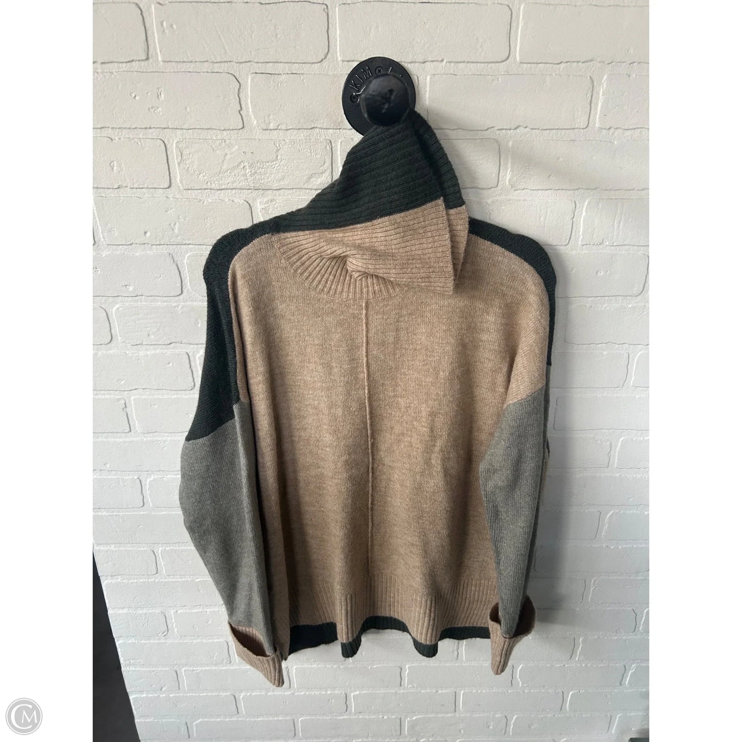 Sweater By Tribal In Green & Tan, Size: L