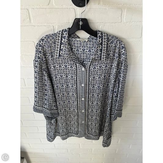 Top Short Sleeve By Max Studio In Black & Blue, Size: Xl