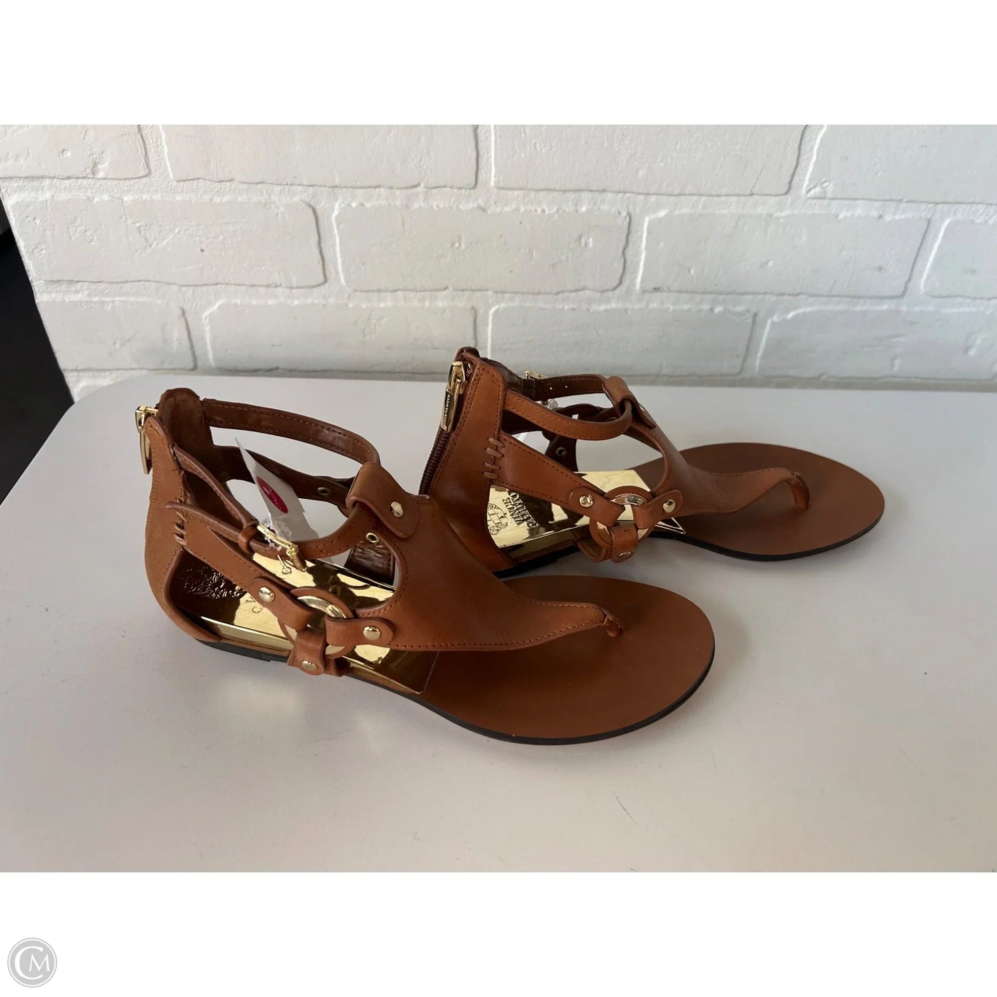 Sandals Flats By Vince Camuto In Brown, Size: 7.5