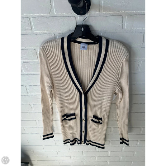 Sweater Cardigan By Cabi In Black & Cream, Size: M
