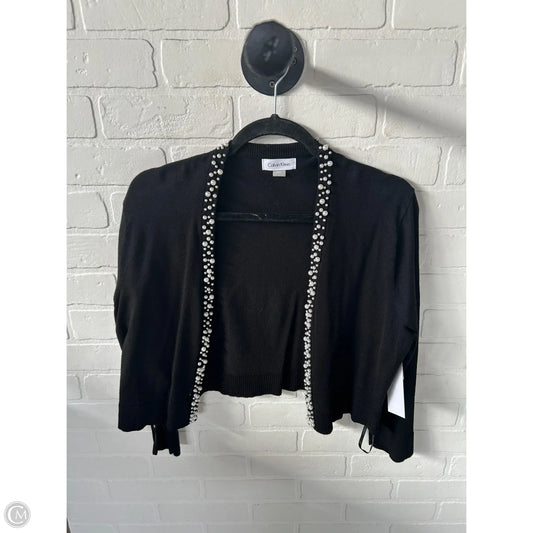 Sweater Cardigan By Calvin Klein In Black, Size: L