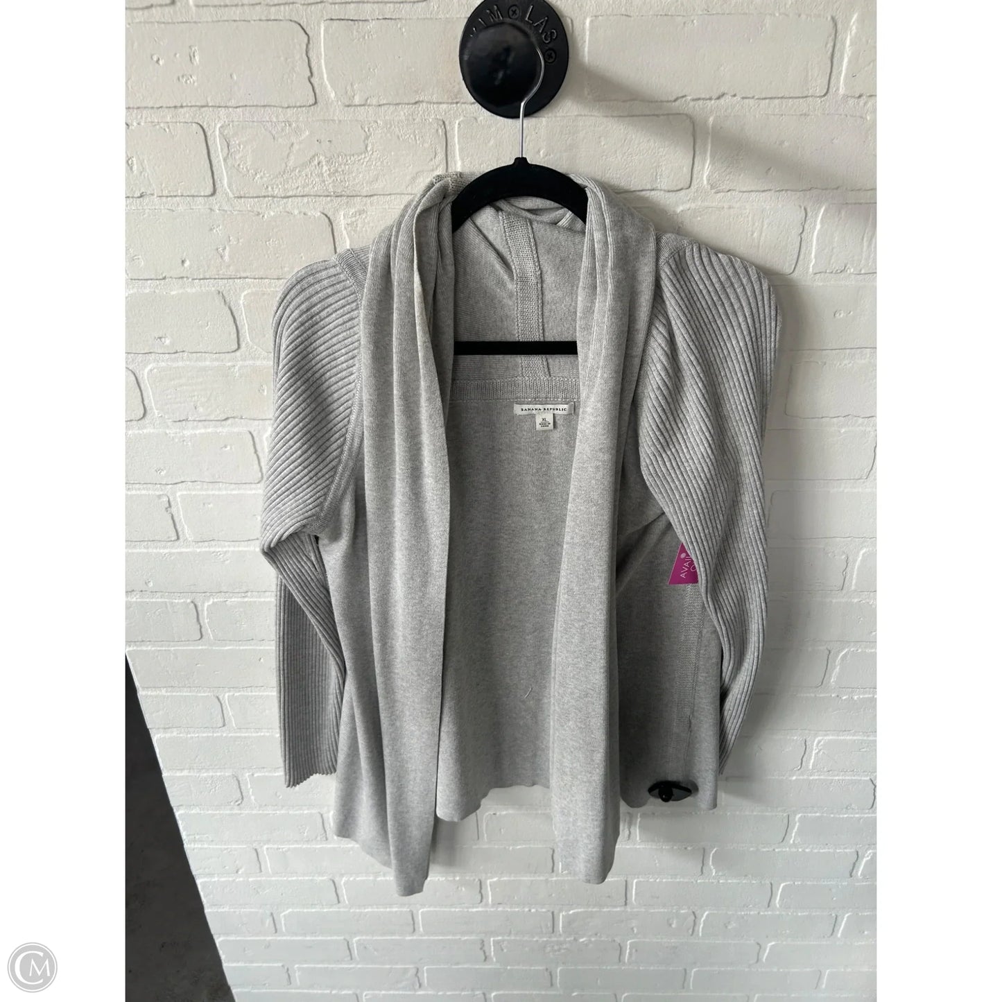 Sweater Cardigan By Banana Republic In Grey, Size: Xl