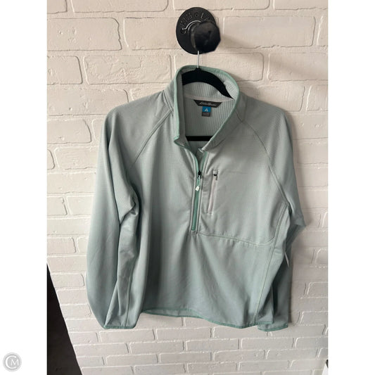 Athletic Top Long Sleeve Collar By Eddie Bauer In Green, Size: Xl