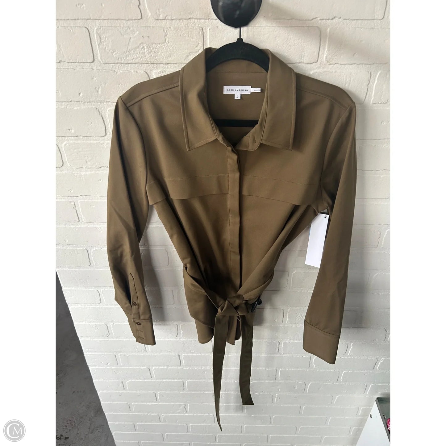 Top Long Sleeve By Good American In Green, Size: M