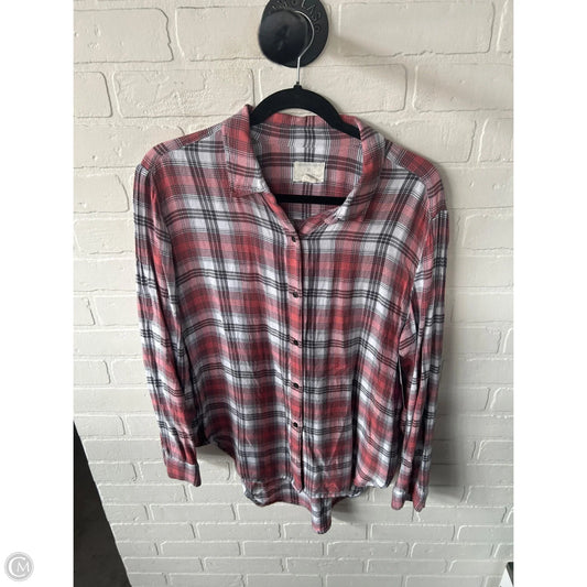 Top Long Sleeve By Caslon In Black & Pink, Size: M