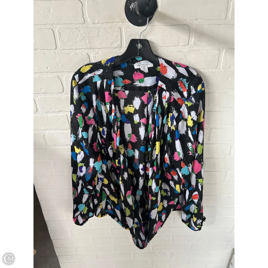 Top Long Sleeve By Liz Claiborne In Black & White, Size: 2x