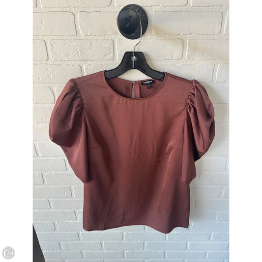 Top Short Sleeve By Express In Brown, Size: M